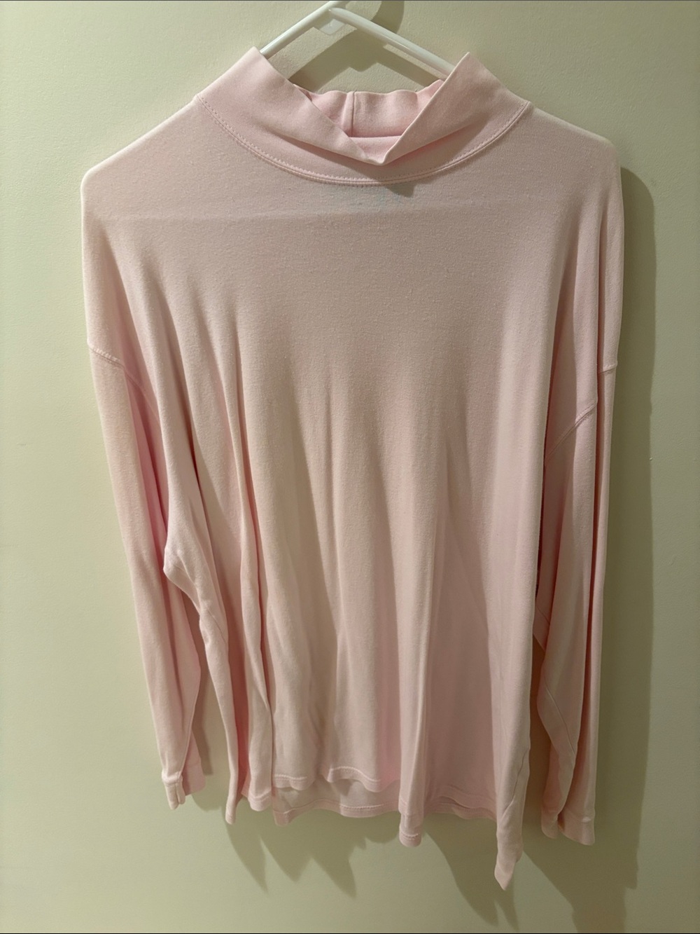 Relaxed Light Pink Mock Neck Sweater